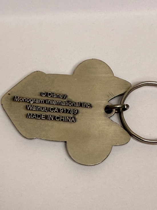 Vintage Disney Minnie Mouse Pewter Head Key Chain 1990's Embossed Metal Design - Picture 2 of 3